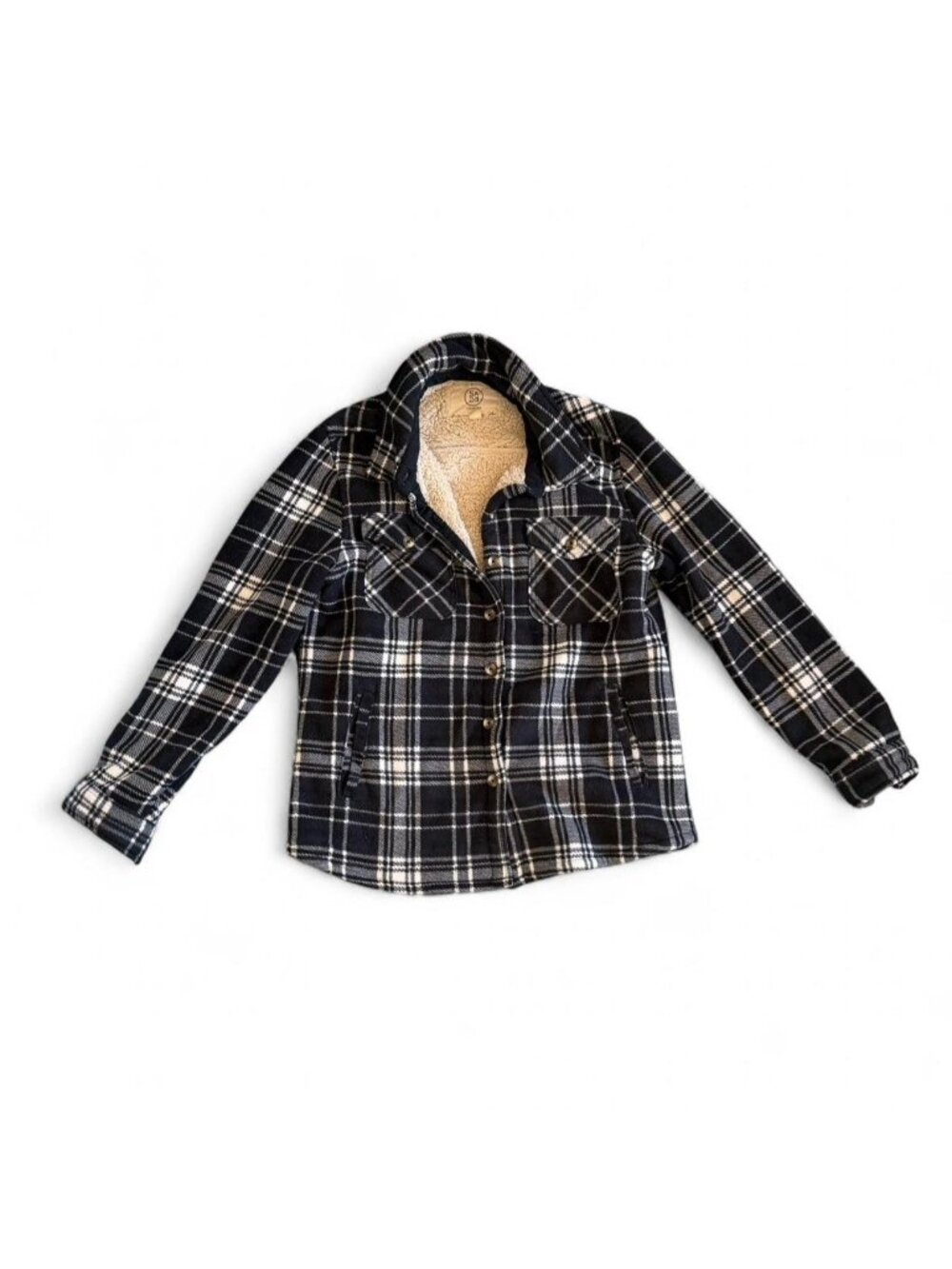 Sage Collective Plaid Fleece-Lined Shirt Jacket